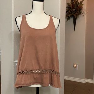 Altar’d State brown babydoll sleeveless top Size S